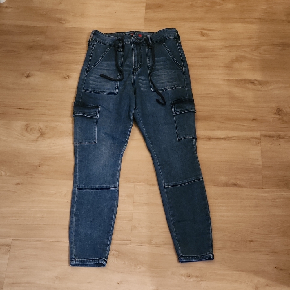 Guess Women's Dark Blue Cargo Jogger Jeans